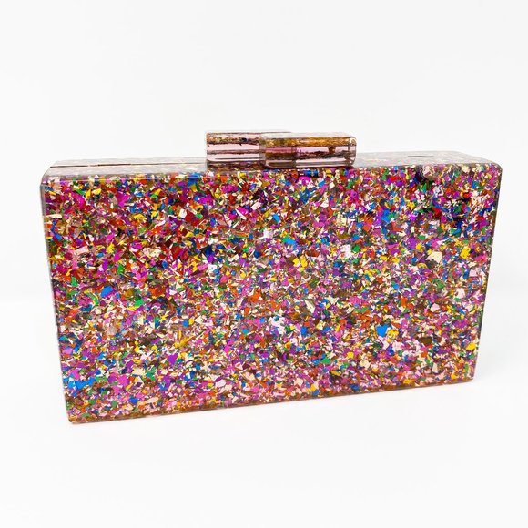 Acrylic Party Box in Multicolor Glitter - Picture 1 of 8